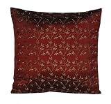 Rose Tree Mansfield Park 20-inch by 20-inch Red Silk Quilted Pillow