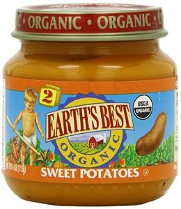 Earth's Best Organic 2nd Sweet Potatoes, 4 Ounce Jars (Pack of 12)