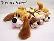 Pups in Blanket Pancake Puppy Stuffed Plush Toy 15" L