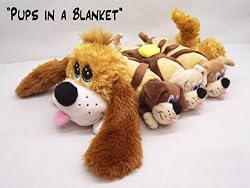 Pups in Blanket Pancake Puppy Stuffed Plush Toy 15" L