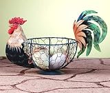 Rooster Hen Chicken Figurines Fruit Egg Kitchen Basket