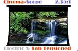 PC106MET 106 CinemaScope 2.35:1 HD Projection Screen Tab-Tensioned Electric Moterised RF Remote