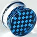 Acrylic Double Flared Checkerboard Plug: 0g 3/8 Blue
