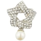 Star Studded And Dangling Faux Pearl Brooches Pin