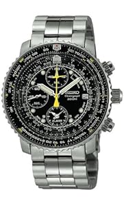 Seiko Men's SNA411 Flight Alarm Chronograph Watch