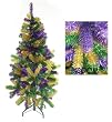 4.5' Unique Mardi Gras Pine Artificial Christmas Tinsel Tree