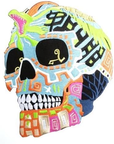 Tribal Sugar Snake Skull Day Of The Dead Big patches Embroidered iron/sew on Patch to Cloth, Jacket, Jean, Cap, T-shirt and Etc.