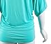 TL Women's Versatile Short Sleeve Boat Neck Dolman Drape Tops with Banded Bottom