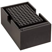 Talboys 949130 Solid Anodized Aluminum PCR Plate, 96 Well, 6.4mm Well Diameter, 6" Length x 3.75" Width x 2.25" Height