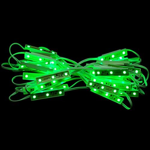 10pcs GALAXY LED IP67 Waterproof Dustproof High-Quality String Light/3-Chip Modules/Bare Wire/Any Quantity or Length - for Windows/Displays/Storage/Curved Edges (Green)