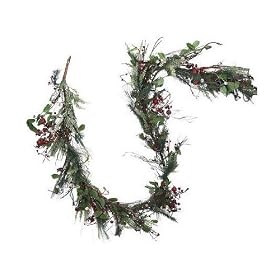 6' Battery Operated Pre-Lit LED Red Mini Apple Christmas Garland - Clear Lights by GKI/Bethlehem Lighting