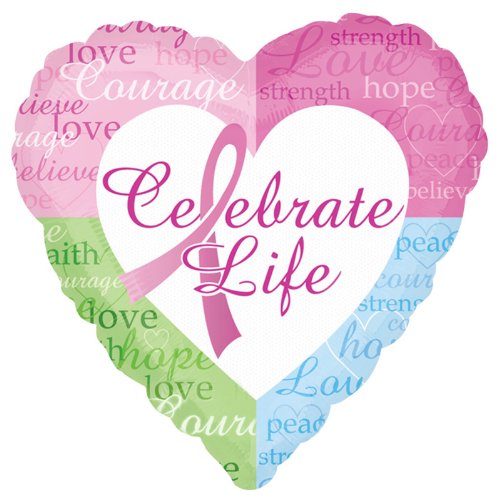 Birthday Express - Pink Ribbon Celebrate Life Foil Balloon - , 18