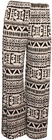 MY MODA Women's Elasticated Waist Stretchy Palazzo Floral Trouser Pant XXXL 24-26 Mono Aztec
