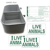 Kennel Travel Kit for Pets - Hook-On Dish & Live Animal Labels (Large)