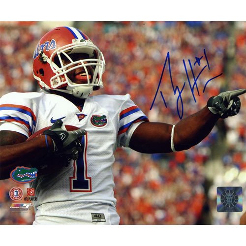Percy Harvin Autographed Florida Gators (White Jersey #1) 8x10 Photo