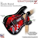 Big Kiss Red on Black WraptorSkinz Skin fits Rock Band Stratocaster Guitar for Nintendo Wii, XBOX 36