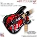 Big Kiss Red on Black WraptorSkinz Skin fits Rock Band Stratocaster Guitar for Nintendo Wii, XBOX 360, PS2 & PS3 (GUITAR NOT INCLUDED)