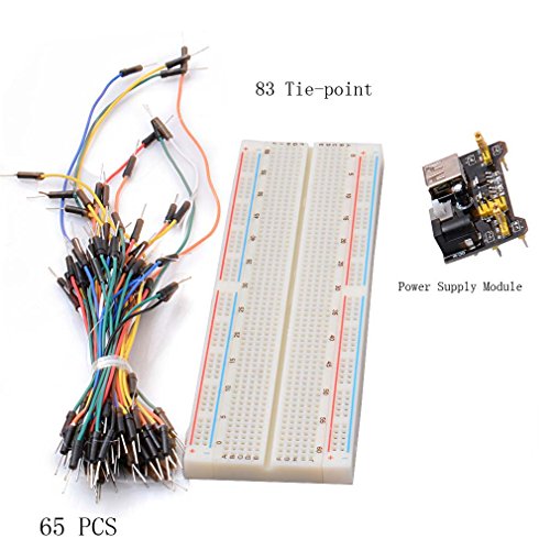 Arduin Kit - 3.3v/5v Mb102 Breadboard Power Module+mb-102 830 Points Solderless Prototype Bread Board Kit +65 Flexible Jumper Wires