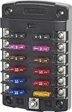 Blue Sea Systems ST Blade Fuse Block - 12 Circuits with Negative Bus & Cover