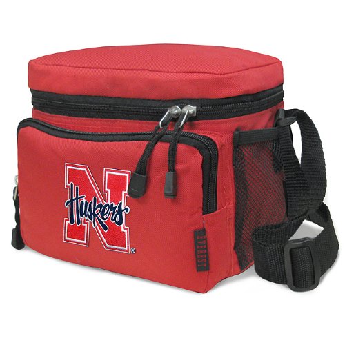 University of Nebraska Lunch Box Cooler Bag Insulated Red Cornhuskers - Top Quality Unique Lunchbox or Red Cushioned Travel Bag