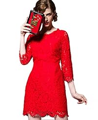 Sexy 3/4 Sleeves Sleeveless Summer Spandex Lace Mesh Sheer Bandage Dress/Bodycon Dress/Skater Dress/Club Dress/Party Dress/Mini Dress 