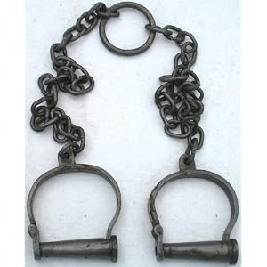 Cast Iron Alcatraz Prison 45  Leg Irons With Key