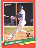 1991 Donruss Rookies #33 Ivan Pudge Rodriguez RC - Texas Rangers (RC - Rookie Card - XRC)(Baseball Cards)