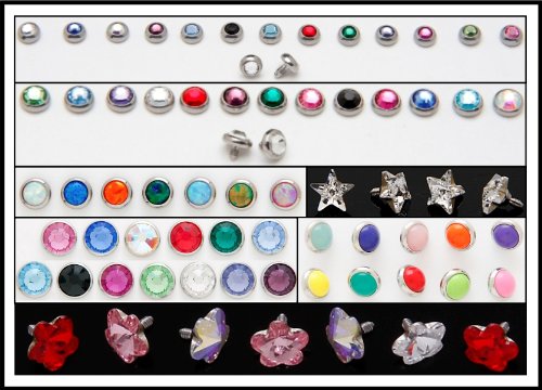 Assorted 4 pack of 3mm - 5mm 316L 14 Gauge Microdermal Replacement Heads