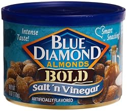 Blue Diamond Almonds Salt & Vinegar, Bold, 6-Ounce Tins (Pack of 12)