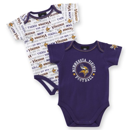 Minnesota Vikings Two Pack Bodysuit, 12 Months