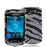 MyBat BlackBerry Torch 9800 Diamante Protector Cover - Black Zebra