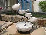 White Ceramic Solar Cascade Fountain