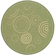 Patio Indoor Outdoor All Polypropylene CY1906 Olive 6' 7 Round Rug