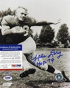 Yale Lary Autographed Photograph - Inscribed Hof 79 8x10 Authentic Detorit - PSA/DNA Certified - Autographed NFL Photos