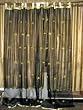 2 Black Golds Bead India Silk Sari Panel Drapes Curtains 90