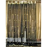 2 Black Golds Bead India Silk Sari Panel Drapes Curtains 90 by mogulinterior