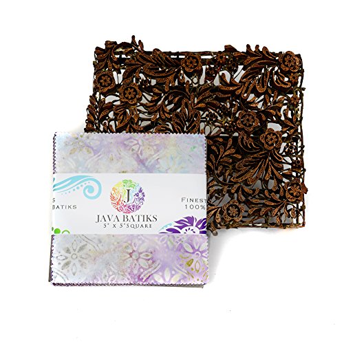 Java Batiks Charm Pack, Set of 40 Precut 5 Inch Batik Squares CC117