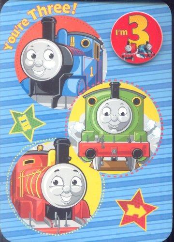 Thomas the tank birthday card age 3 with badge