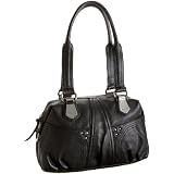 Tignanello Pleated Pockets Satchel,Black,one size