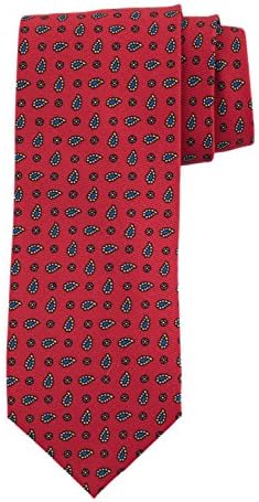 Robert Jensen Finest Silk Handmade Men's Neck Tie - Printed - Micro-Paisley Micro-Circle Dot (Red)