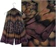 ULRIKE Oblong Chiffon Silk Scarf - Deep forest browns and mosses, lavender and violet shadows, here and there a little touch of soft berry red.