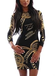 General Print Long Sleeves Vintage Fitted Bandage Dress/Bodycon Dress 