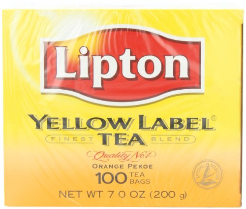 Lipton Yellow Label Orange Pekoe Teabags, 100-Count Box (Pack of 6)