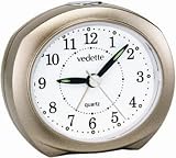 Vedette - 204.1050.07 - Réveil Trotteuse Silencieuse - Quartz Analogique - Trotteuse Silencieuse - Sonnerie Progréssive - Eclairage - Alarme Répétition