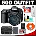 Canon EOS 50D Digital SLR Camera Body + Canon EF-S 18-200mm f/3.5-5.6 IS Lens + 8GB CF Memory Card + BP-511 Battery + Case + Cameta Bonus Accessory Kit