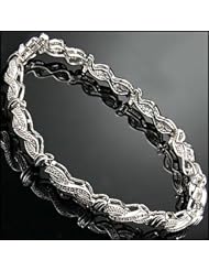 Stunning 0.20 Ct 925 Sterling Silver Genuine Diamond Tennis Bracelet 7 Inch