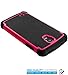 Galaxy S4 Active Case, TechSpec(TM) Black / Hot Pink Hybrid Rugged Grip Shockproof Case Cover for Samsung Galaxy S4 Active i537
