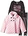 Calvin Klein Little Girls' Pink Quilted Jacket with Tee and Pants