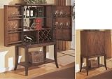 Beautiful Wood Wine Bar Rack Cabinet w/Storage Shelves