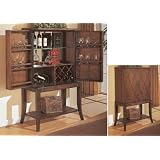 Beautiful Wood Wine Bar Rack Cabinet w Storage Shelves by visiondecor Furniture